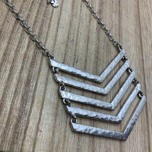 Lucky Brand Silver Tone Chevron Chain Necklace